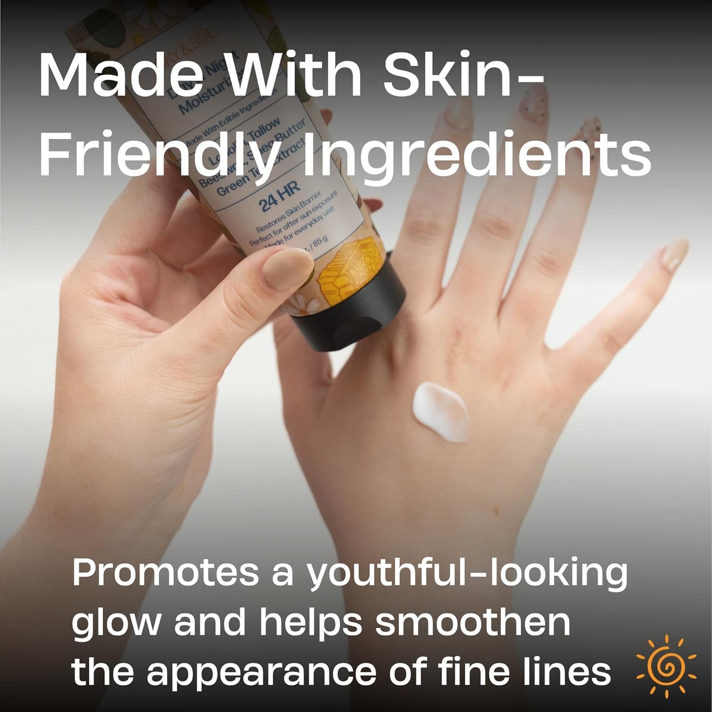 Sky and Sol Everything Cream | 100% Grass Fed Beef Tallow Moisturizer for Face and Body | Day & Night Skincare | Safe Natural Edible-Grade Ingredients | After-Sun Care | All Skin Types | 3 oz