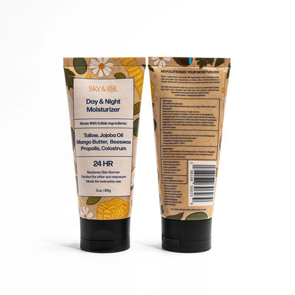 Sky and Sol Everything Cream | 100% Grass Fed Beef Tallow Moisturizer for Face and Body | Day & Night Skincare | Safe Natural Edible-Grade Ingredients | After-Sun Care | All Skin Types | 3 oz